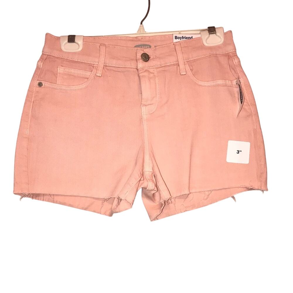 NWT Old Navy Boyfriend Shorts Size 2 Pink Raw Hem 3"‎ Inseam Denim Shorts